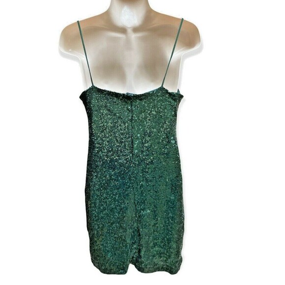 Y2K MIND CODE Emerald Green Sequin Mini Dress Size L Sparkly Bodycon Party Disco - Picture 6 of 10